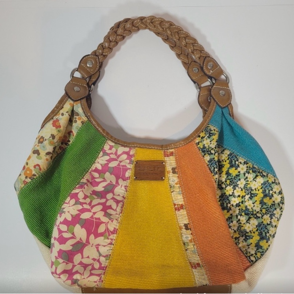 Relic By Fossil Boho Patchwork Hobo Shoulder Bag - image 1